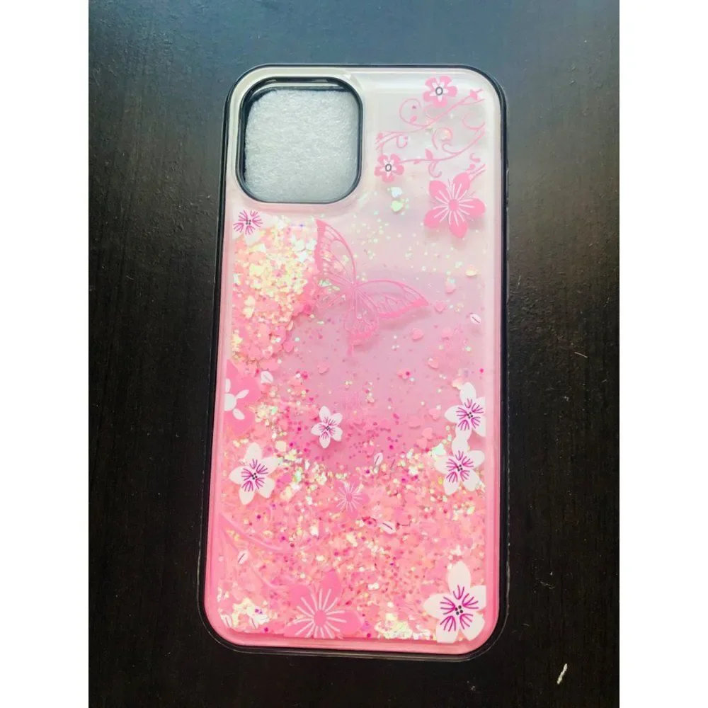 Brand New Pink Glitter Floral‎ iPhone 12 Phone Case